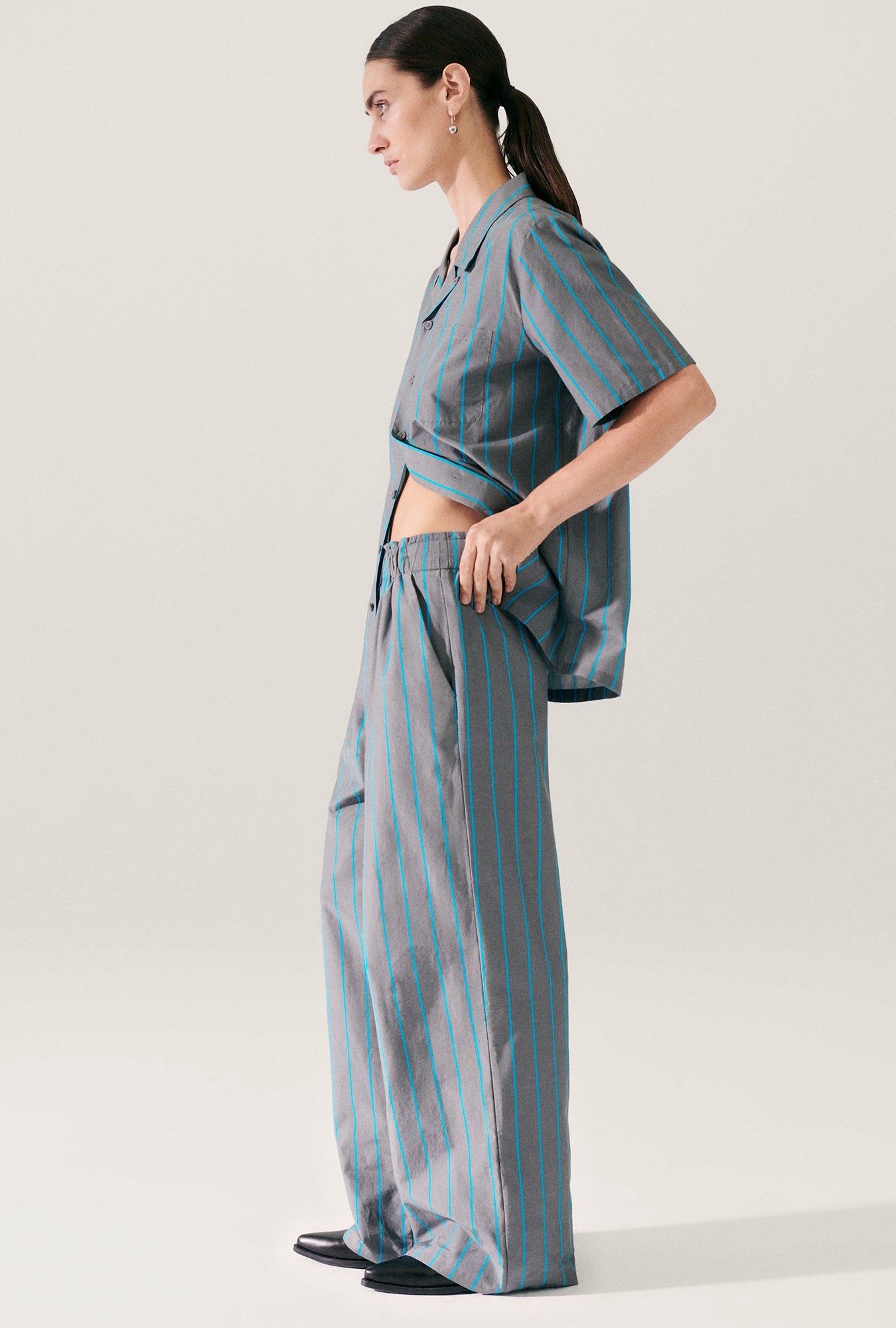 Laundry Cotton Silk Camp Shirt (Oxygen Stripe)