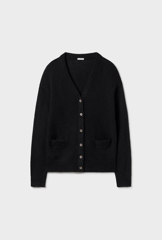 Silk Laundry Alpaca Slouch Cardigan (Black)
