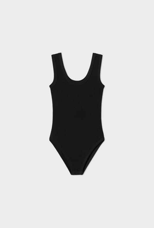 Silk Laundry Bodysuit Tank (Black)
