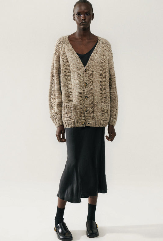 Silk Laundry The Big G Cardigan (Natural Brown)