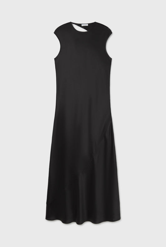 Silk Laundry Drape Dress (Black)