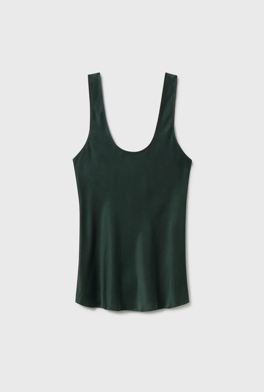 Silk Laundry Scoop Neck Tank (Scarab)