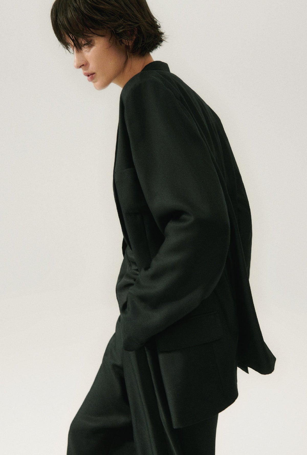 Silk Laundry Twill Miami Blazer (Black)