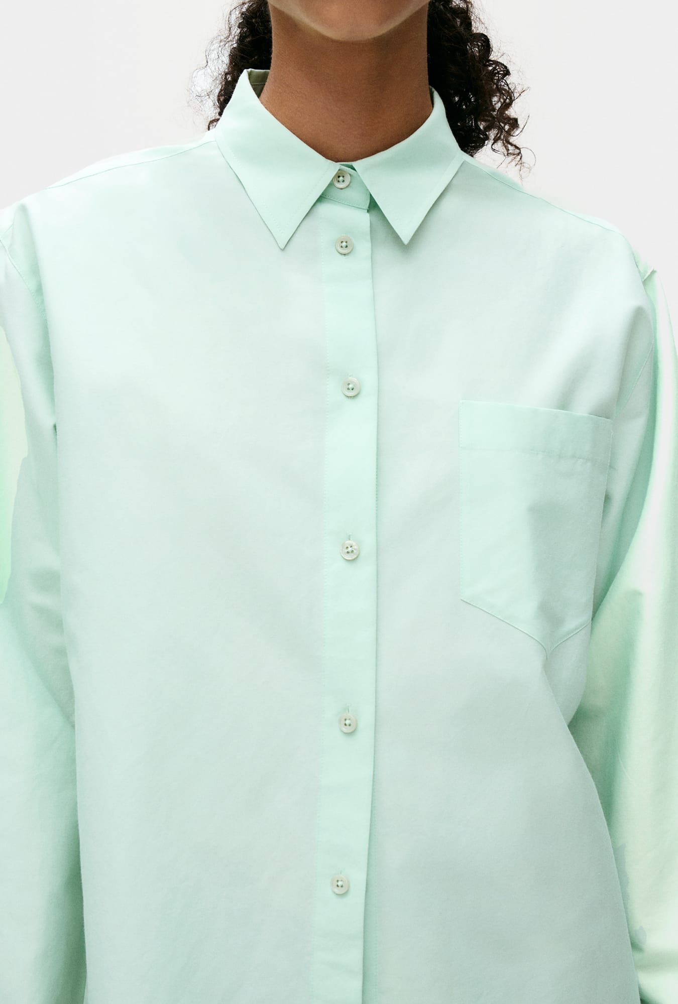 Laundry Cotton Silk Pleated Yoke Shirt (Dew)