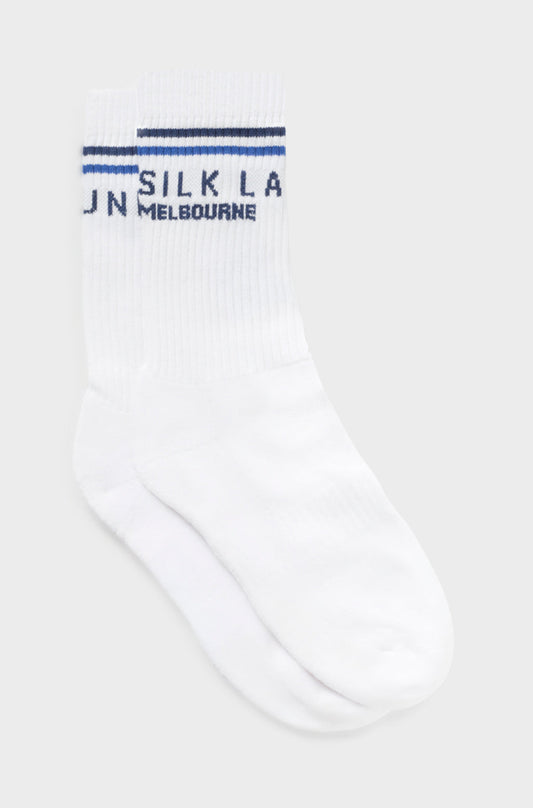 Silk Laundry Crew Sock Melbourne (White)