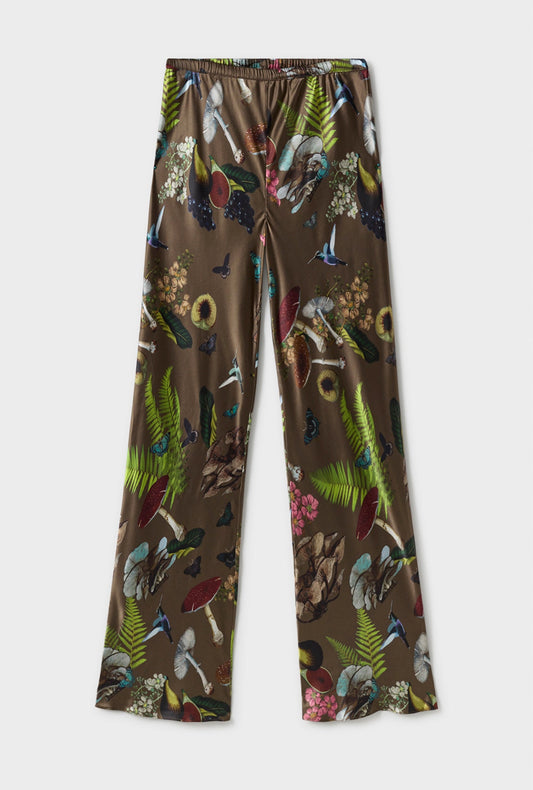 Silk Laundry Bias Cut Pants (Magic Mushroom Dark Earth)