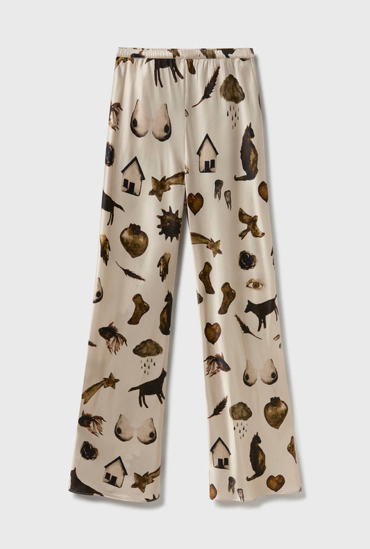 Silk Laundry Bias Cut Pants (Miracles Hazelnut)