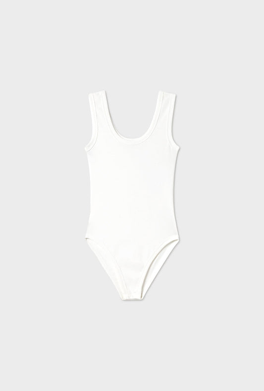 Silk Laundry Bodysuit Tank (White)