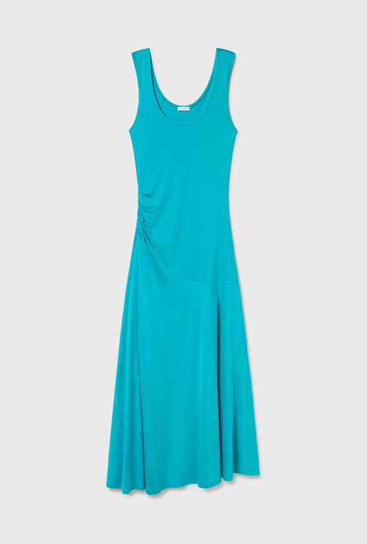 Silk Laundry Jersey Sleeveless Dress (Oxygen)