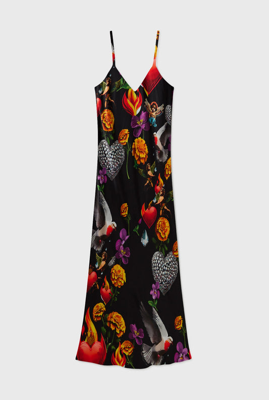 Silk Laundry 90S Slip Dress (Dearly Beloved Black)