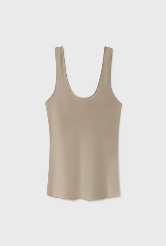 Silk Laundry Scoop Neck Tank (Graphite)