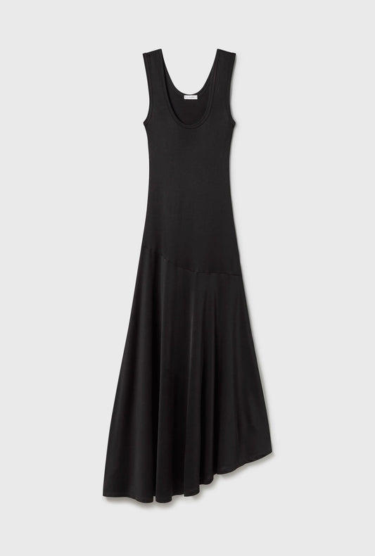 Silk Laundry Jersey Sleeveless Dress (Black)
