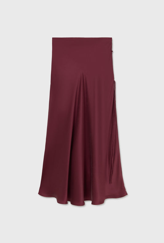 Silk Laundry Long Bias Cut Skirt (Deadleaf)