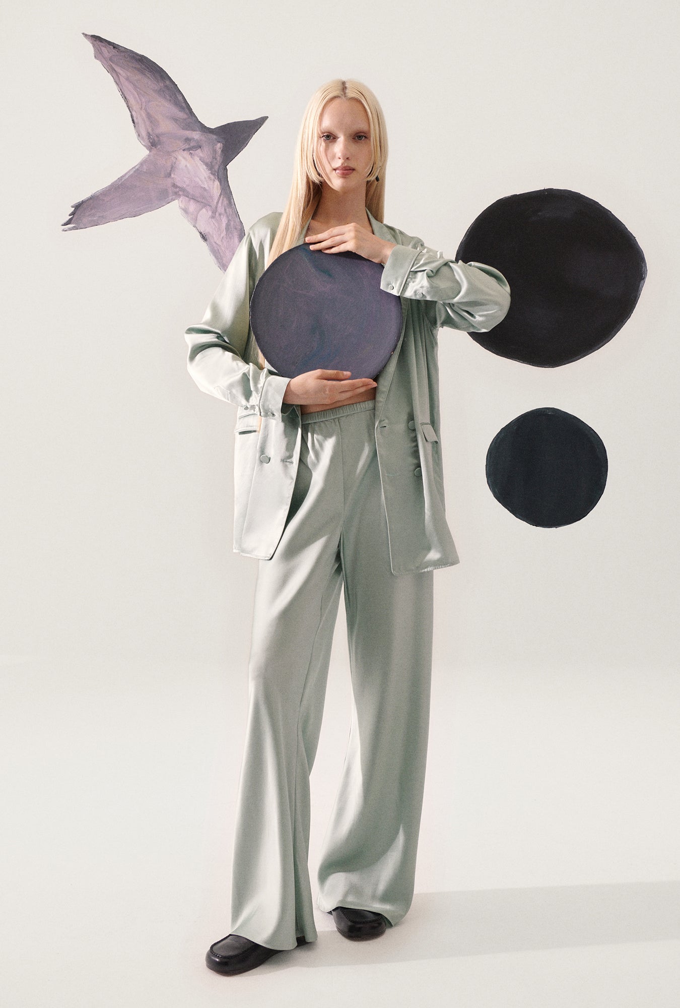 Silk Laundry Relaxed Blazer (Alabaster)