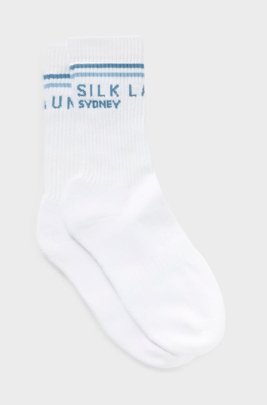 Silk Laundry Crew Sock Sydney (White)