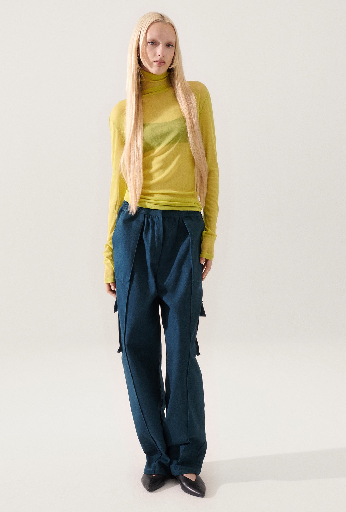 Laundry Silk Mesh Turtleneck (Absinthe)