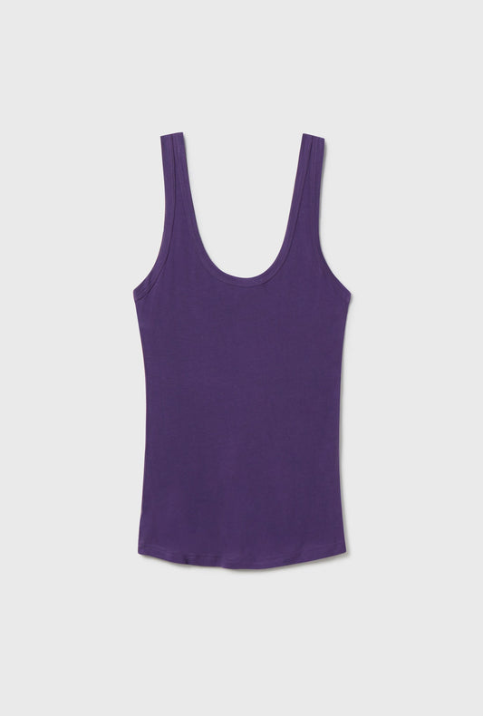 Silk Laundry Jersey Modal Scoop Tank (Nightshade)