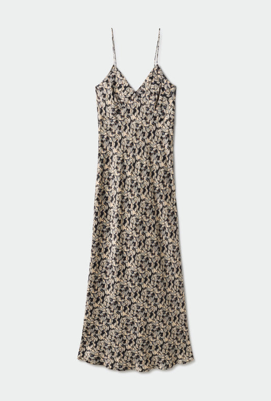 Silk Laundry Deco Rouleau Dress (Pelicans)