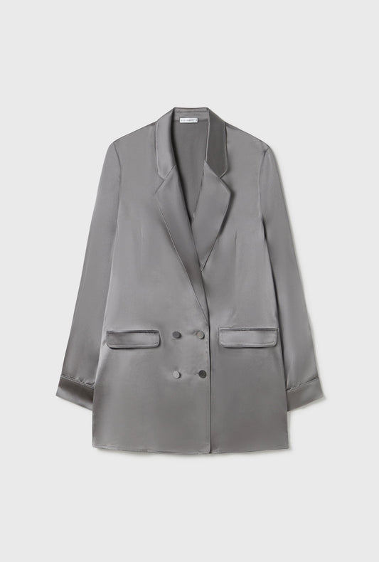 Silk Laundry Relaxed Blazer (Grey Pearl)