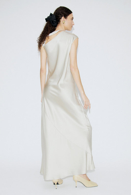 Silk Laundry Drape Dress (Hazelnut)