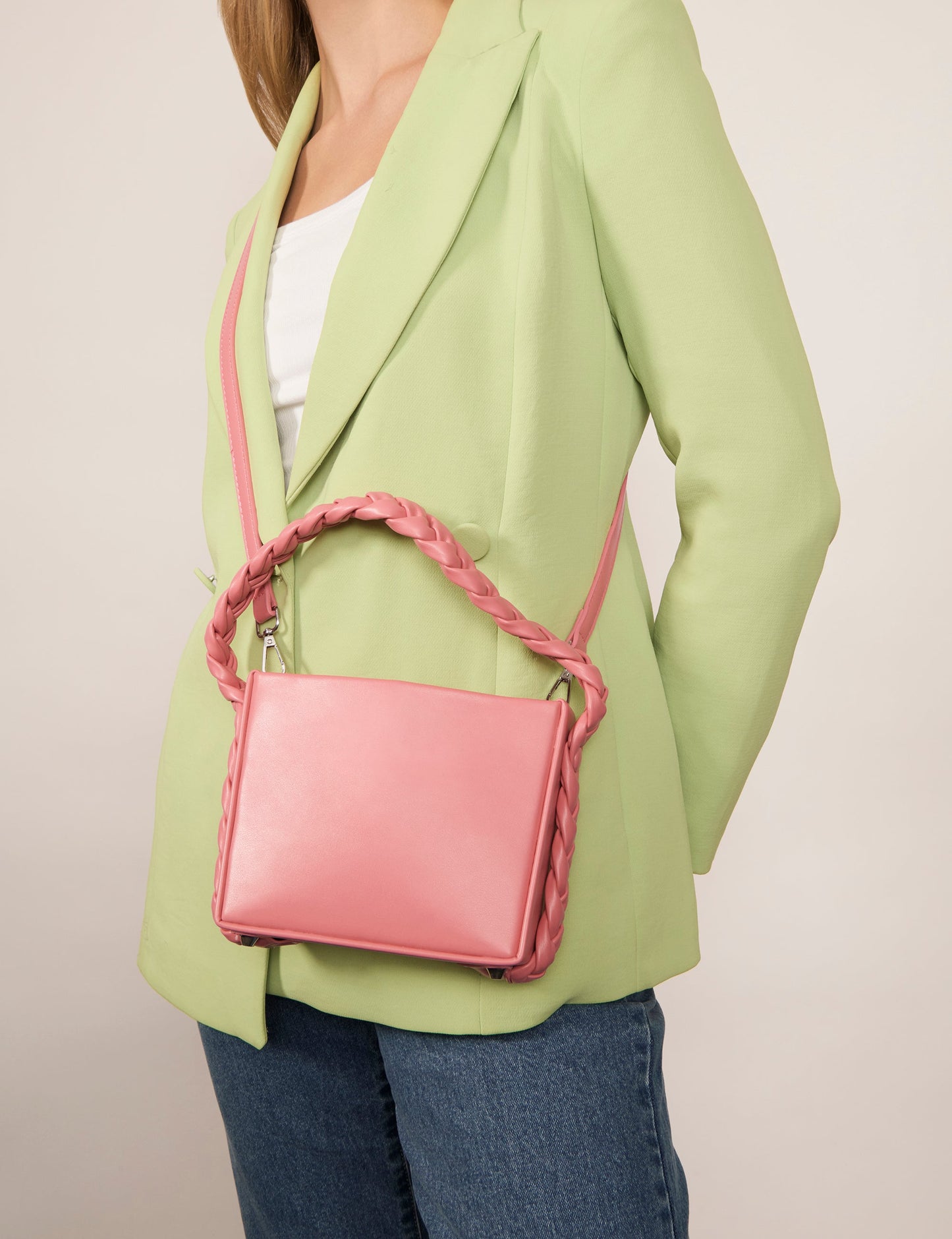 GROUP48 PLAIT HANDLE GEO BAG (Pink)