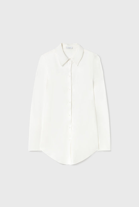 Silk Laundry Bias Cut Shirt (White)