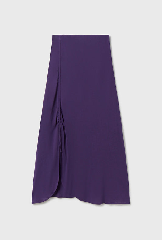 Silk Laundry Jersey Modal Ruched Skirt (Nightshade)