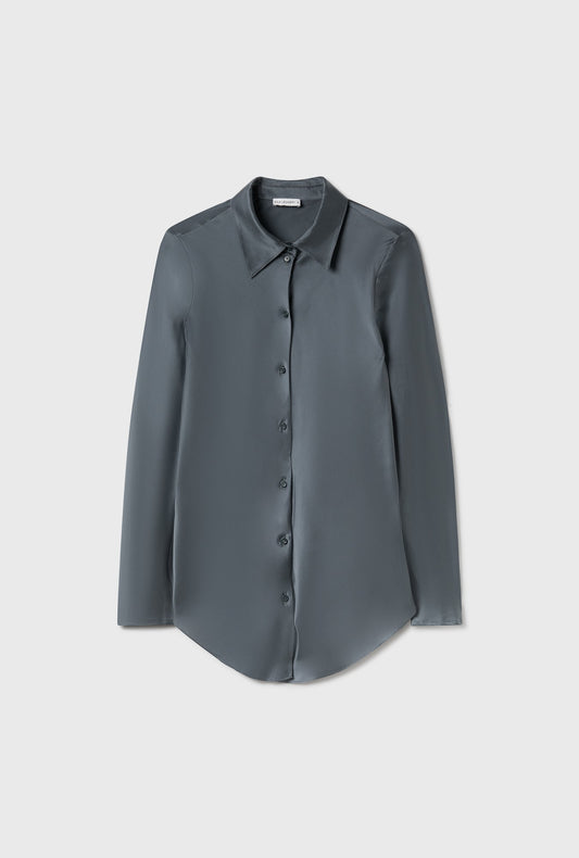 Silk Laundry Bias Cut Shirt (Slate)