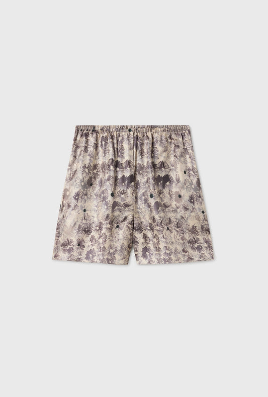 Silk Laundry Twill Racer Shorts (Aster Floral)