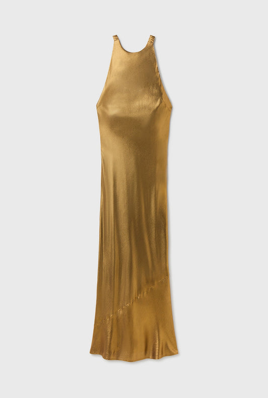 Silk Laundry High Low Dress (Gold)