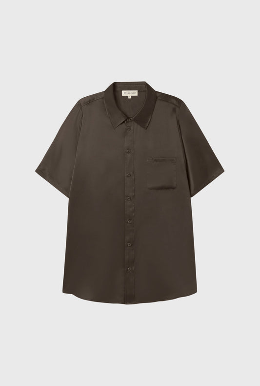 Silk Laundry Short Sleeve Boyfriend Shirt (Mantis)