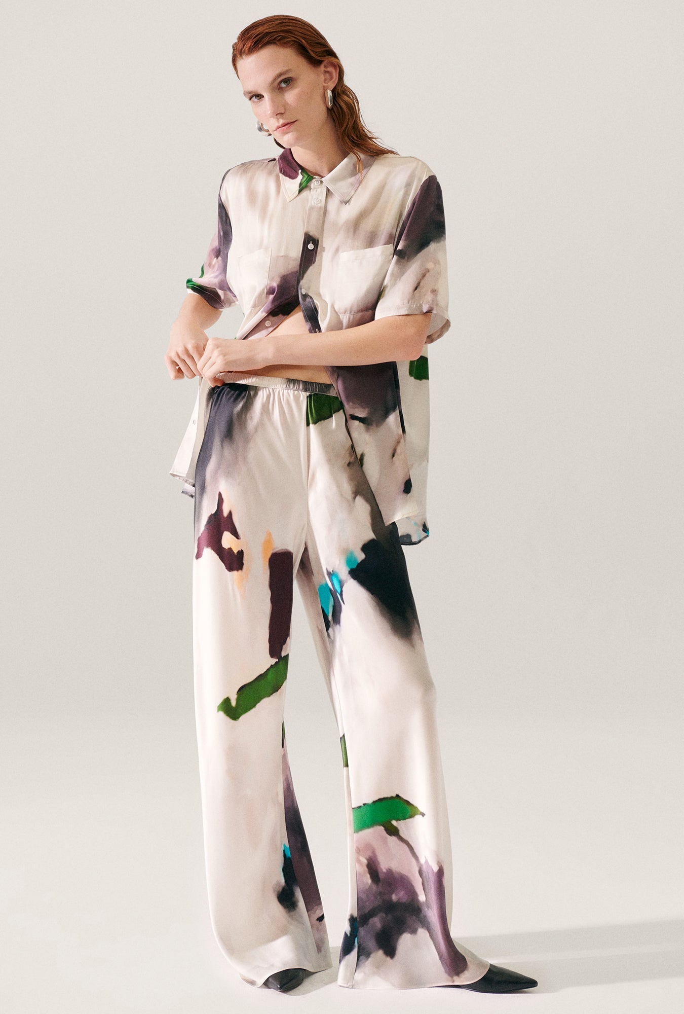 Silk Laundry Bias Cut Pants (Phosphate)