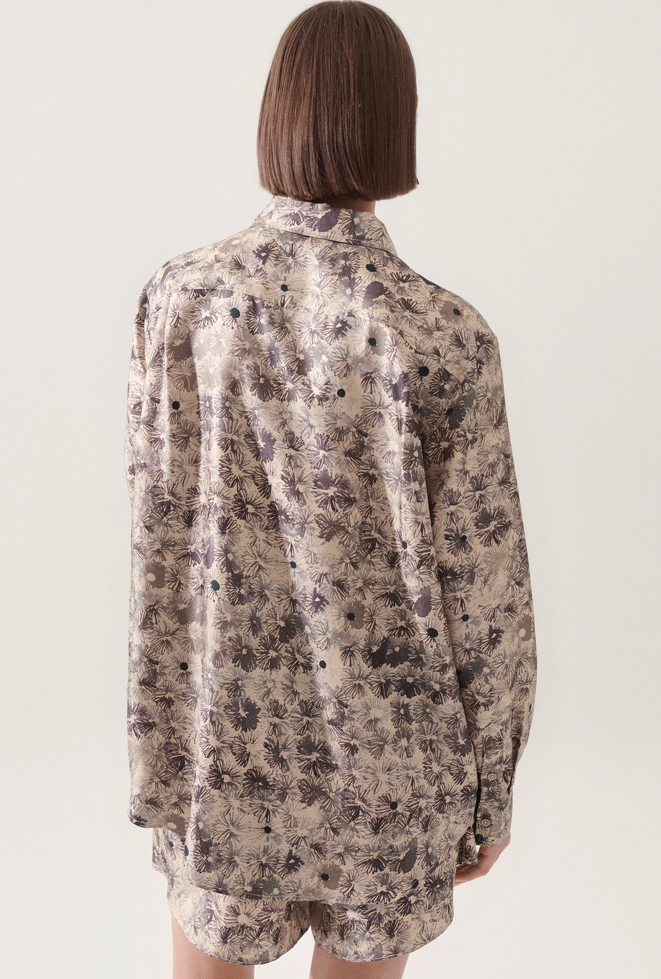 Silk Laundry Twill Boyfriend Shirt (Aster Floral)