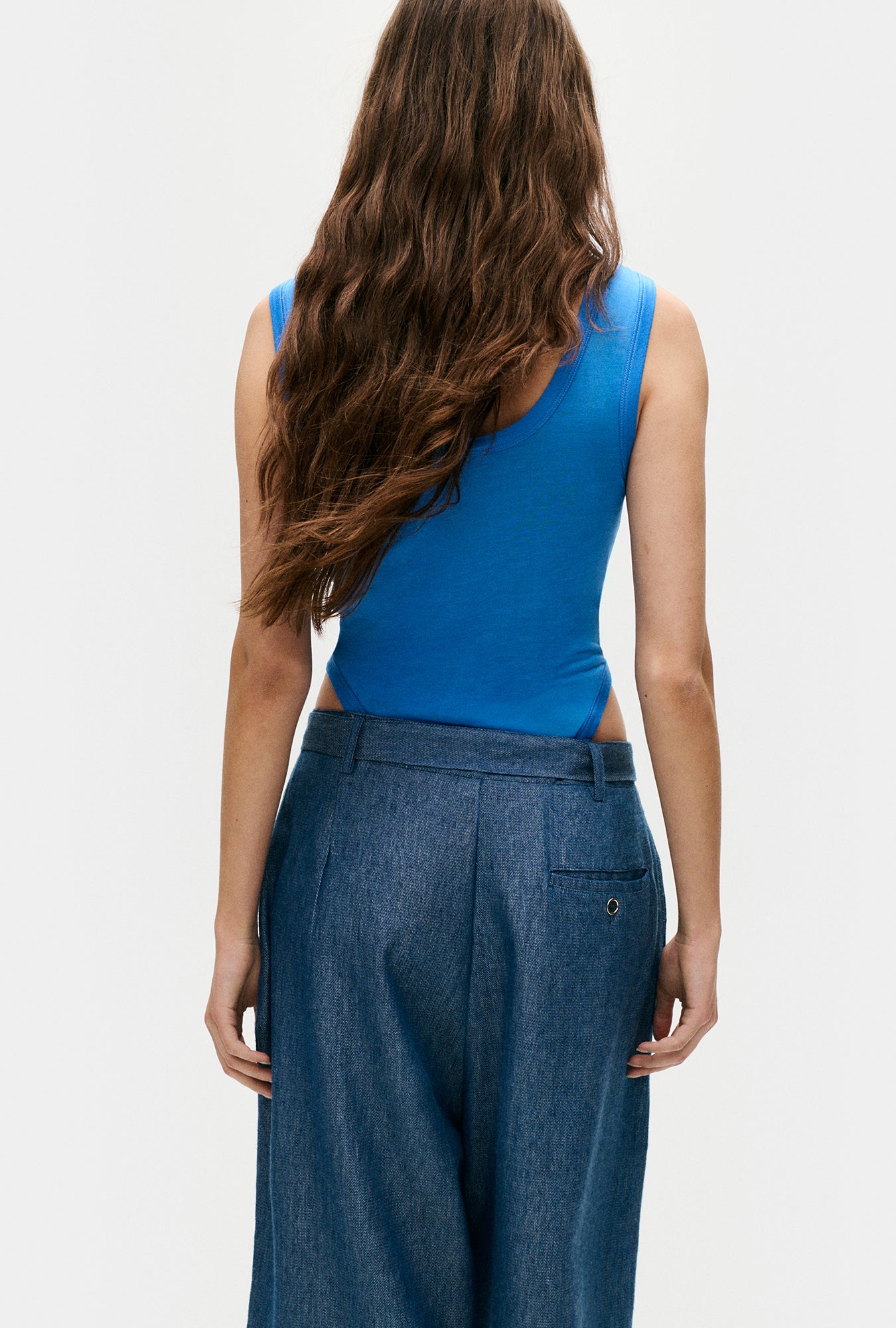 Silk Laundry Cutaway Bodysuit (Wave)