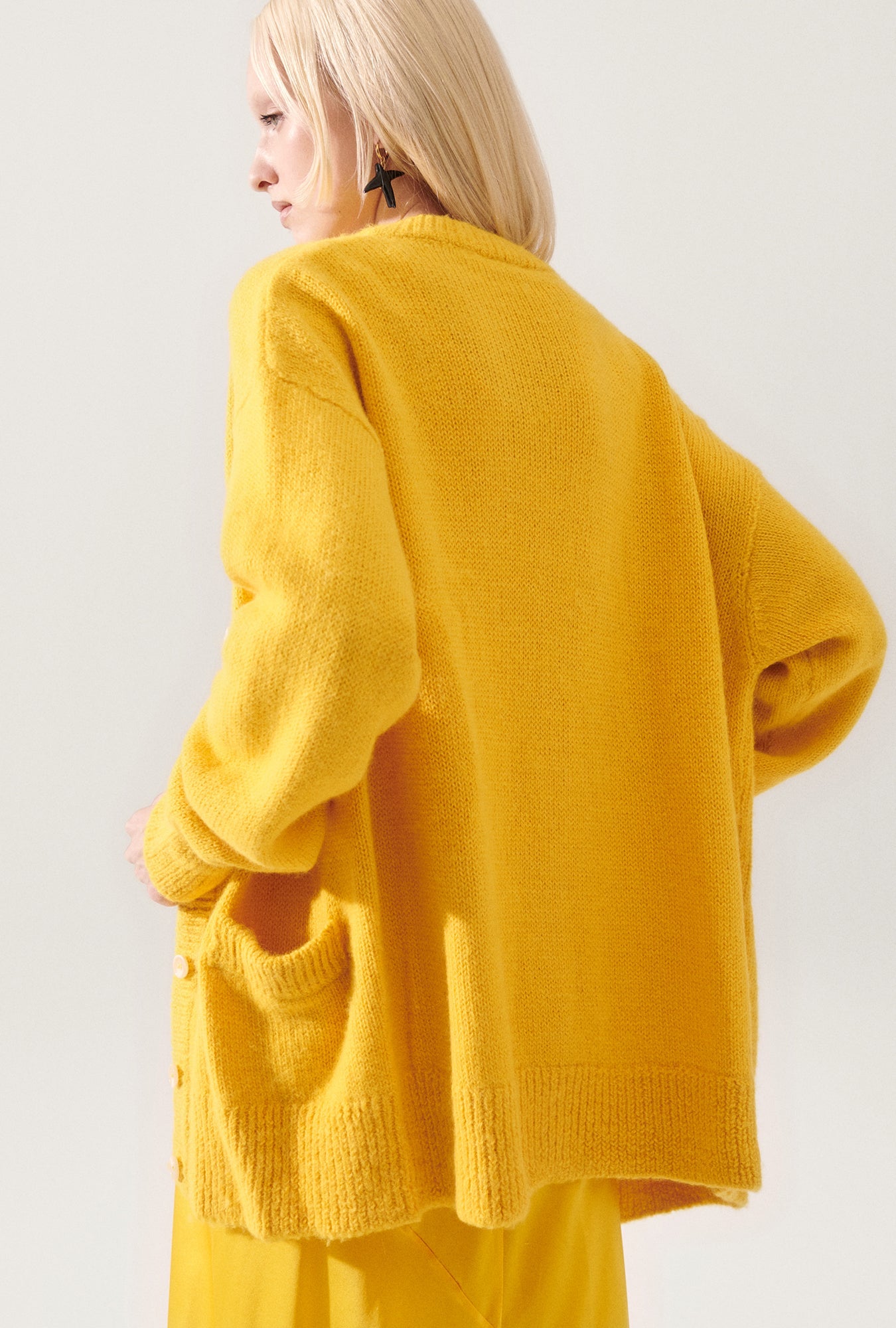 Silk Laundry Alpaca Slouch Cardigan (Marigold)