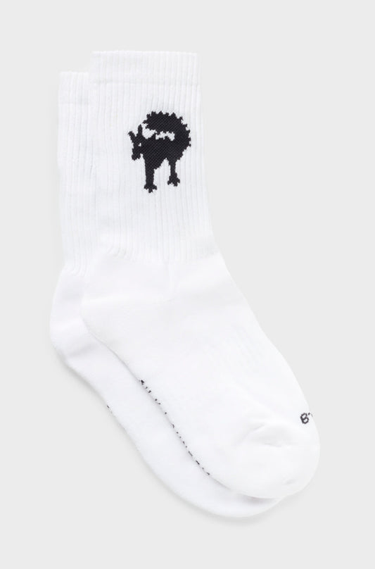 Silk Laundry Crew Sock Wolf (White)