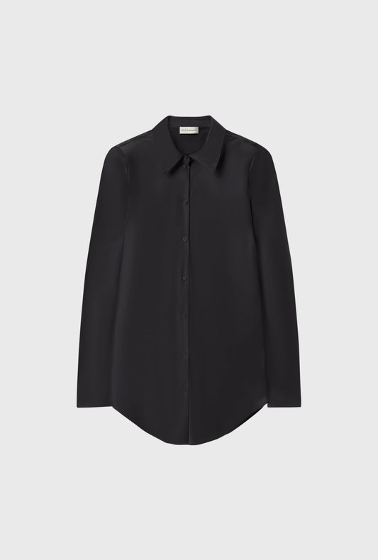 Silk Laundry Bias Cut Shirt (Black)
