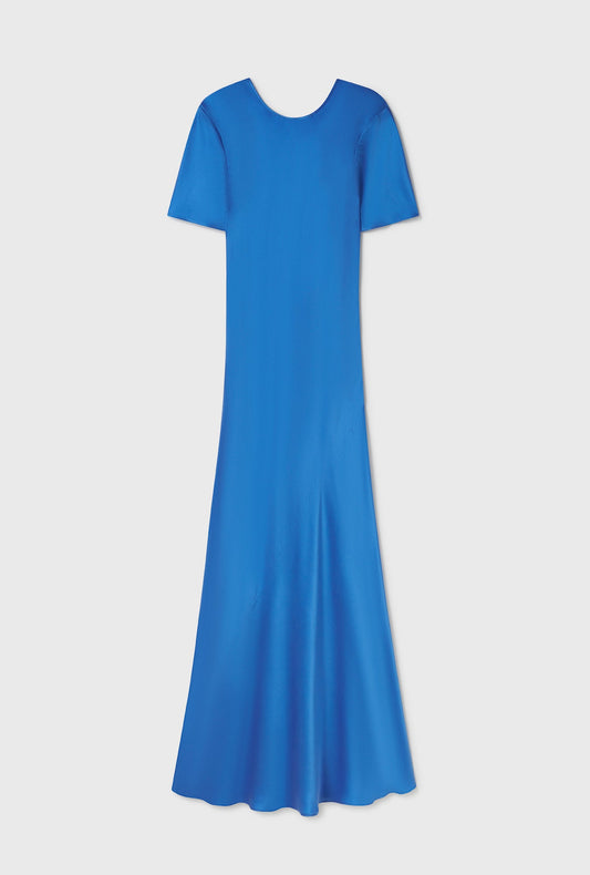 Silk Laundry Short Sleeve Bias Dress (Wave)