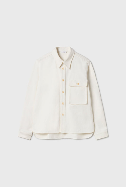 Silk Laundry Canvas Overshirt Milk (Natural)