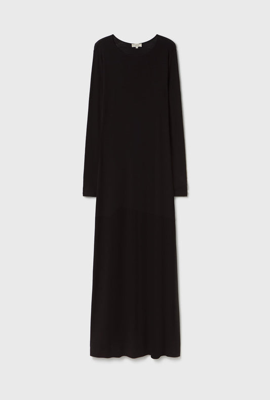 Silk Laundry Merino Full Sleeve Dress (Black)