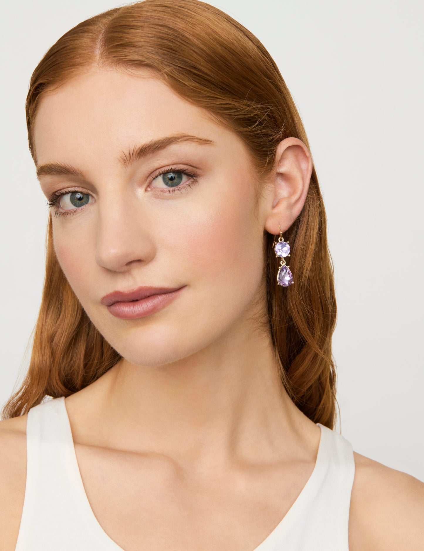 GROUP48 DUO STONE DROP EARRING (Print)