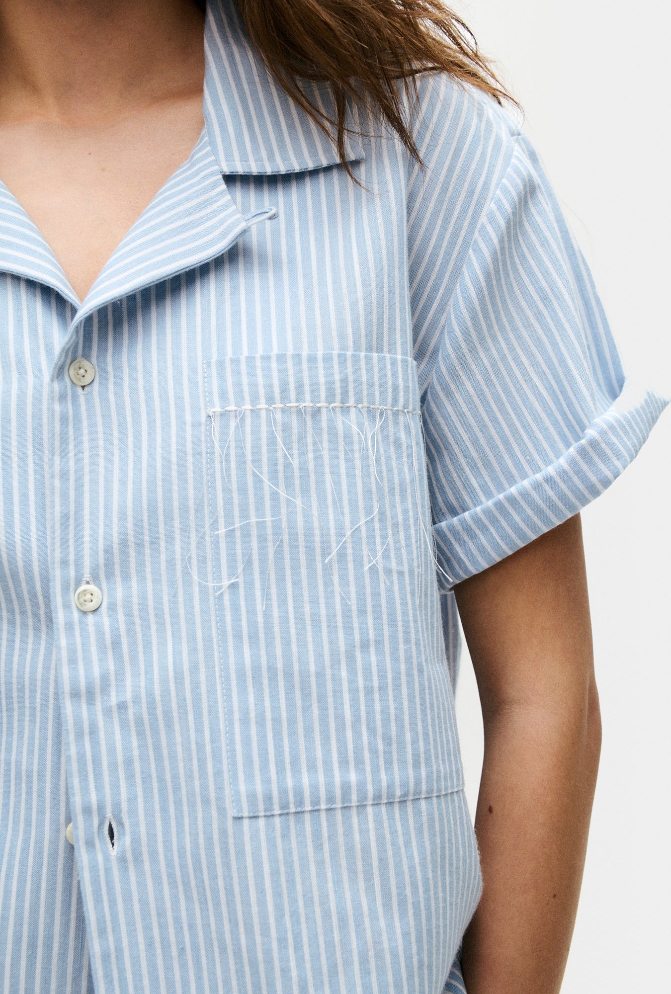 Silk Laundry Cotton Camp Shirt (Storm Stripe)