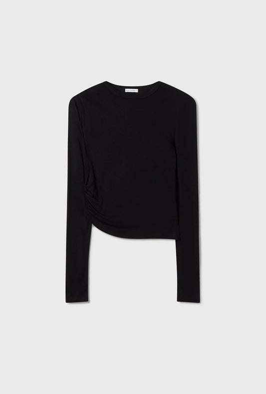 Silk Laundry Jersey Modal Drape Top (Black)