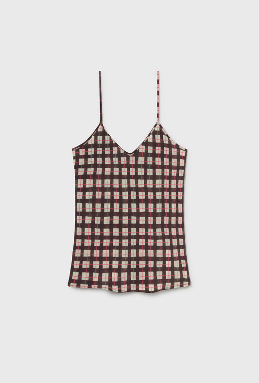 Silk Laundry CDC Bias Cut Cami (Luna Gingham)