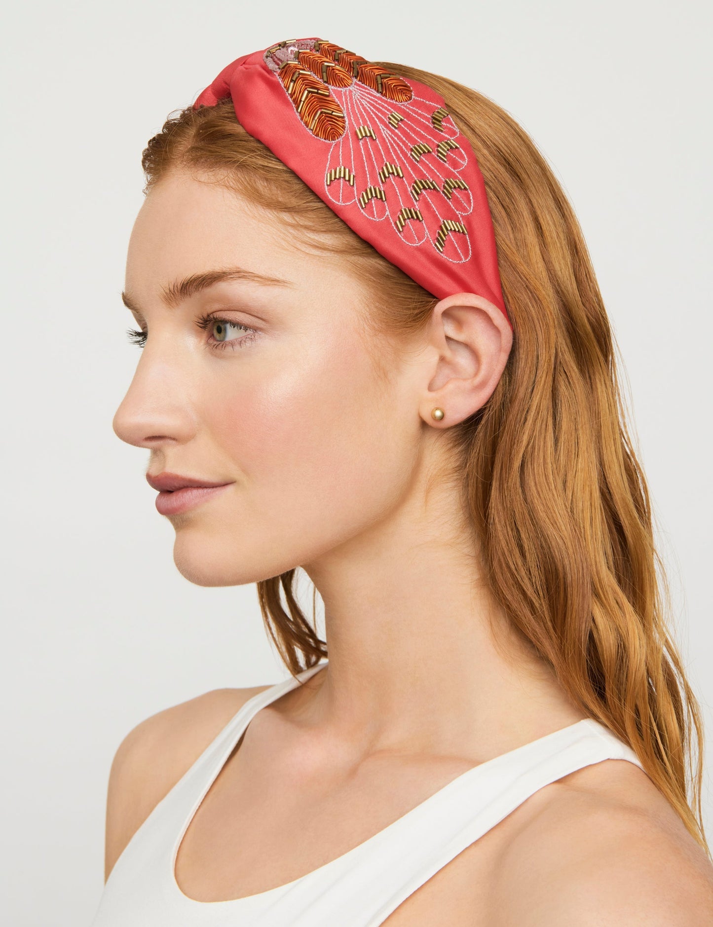 GROUP48 FEATHER BEAD AND EMBROIDERY WIDE KNOT HEADB (Print)