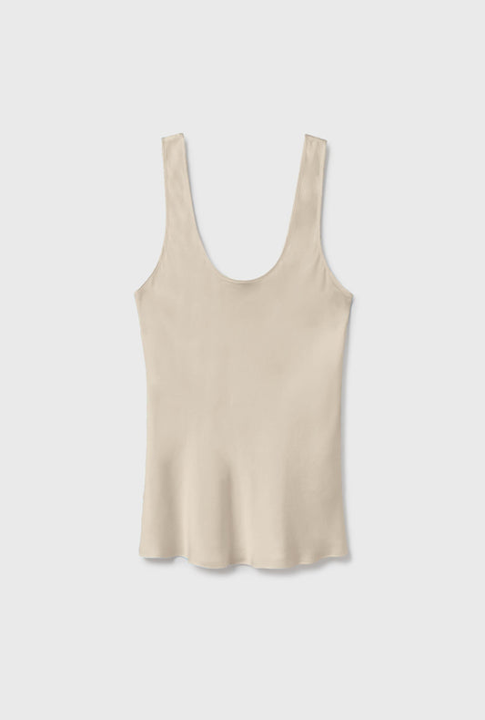 Silk Laundry Scoop Neck Tank (Hazelnut)