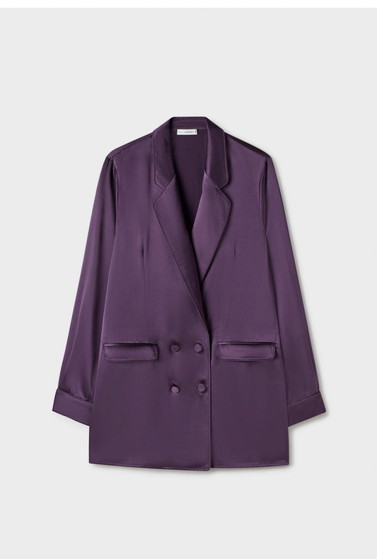 Silk Laundry Relaxed Blazer (Blackberry)