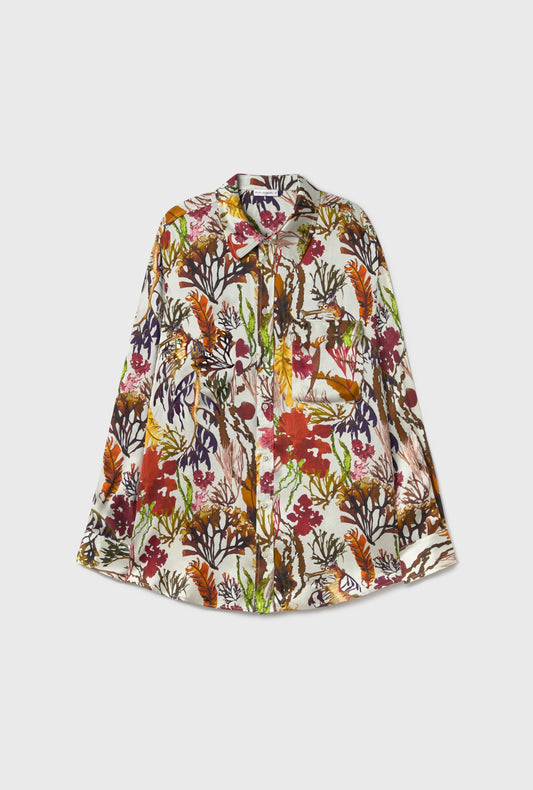 Silk Laundry Boyfriend Shirt (Planktonic)