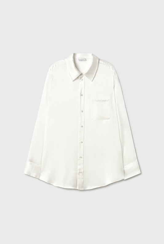 Silk Laundry Boyfriend Shirt (White)