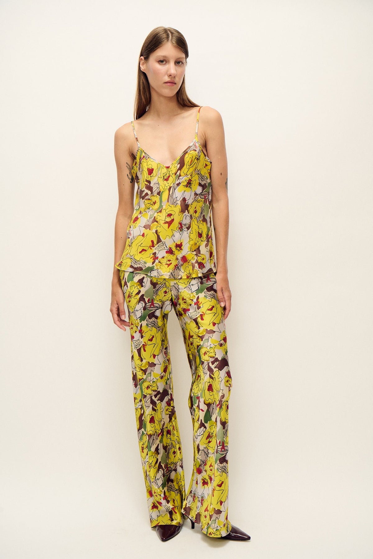 Silk Laundry Bias Cut Cami (Sunflower Floral)